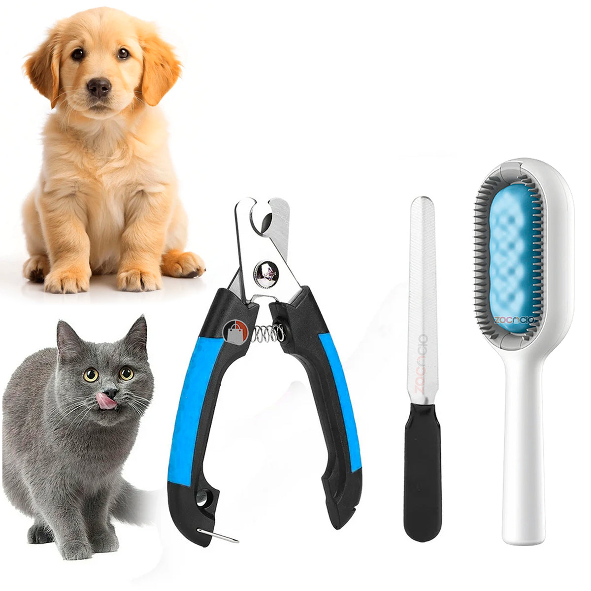 Kit Para Mascotas Cortaúñas Lima Cepillo